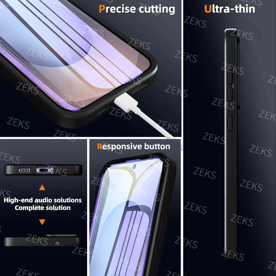 Fundas 360 Grad Ganzkörper-Schutzhülle mit Displayschutzfolie für Samsung Galaxy S26 Ultra S25 S24 S23 S22 S21 Plus 5G in Schwarz - Bild 4