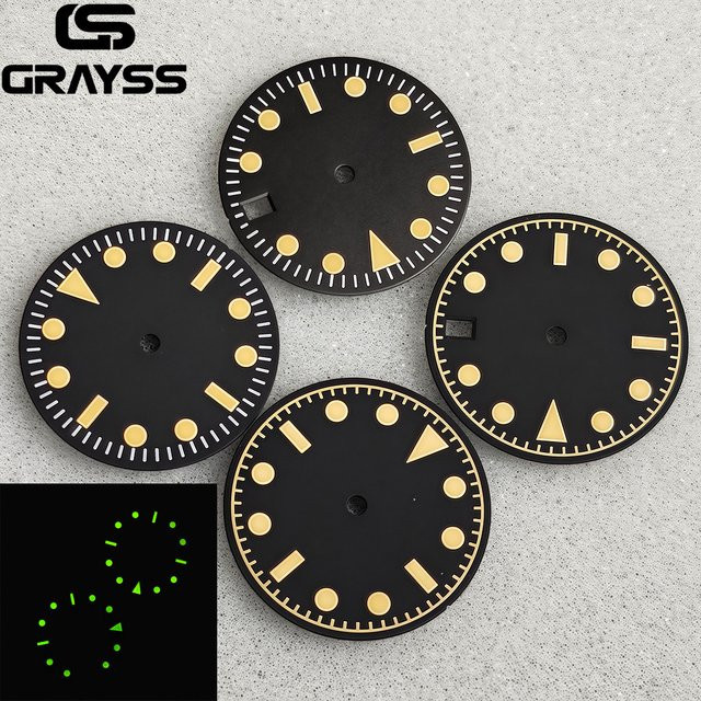 GRAYSS Zifferblatt Super C3 Green Lume, Schwarz, Uhrenzubehör - Bild 1