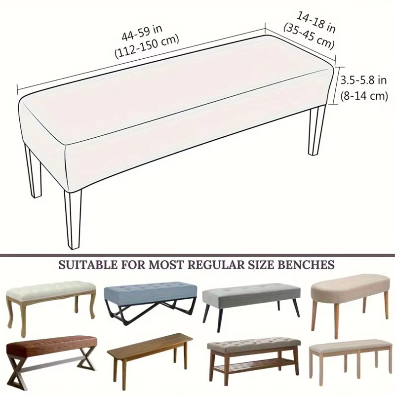 WANERQU Elastische Bankabdeckung aus Jacquard in Beige, schmutzabweisend und waschbar - Bild 2