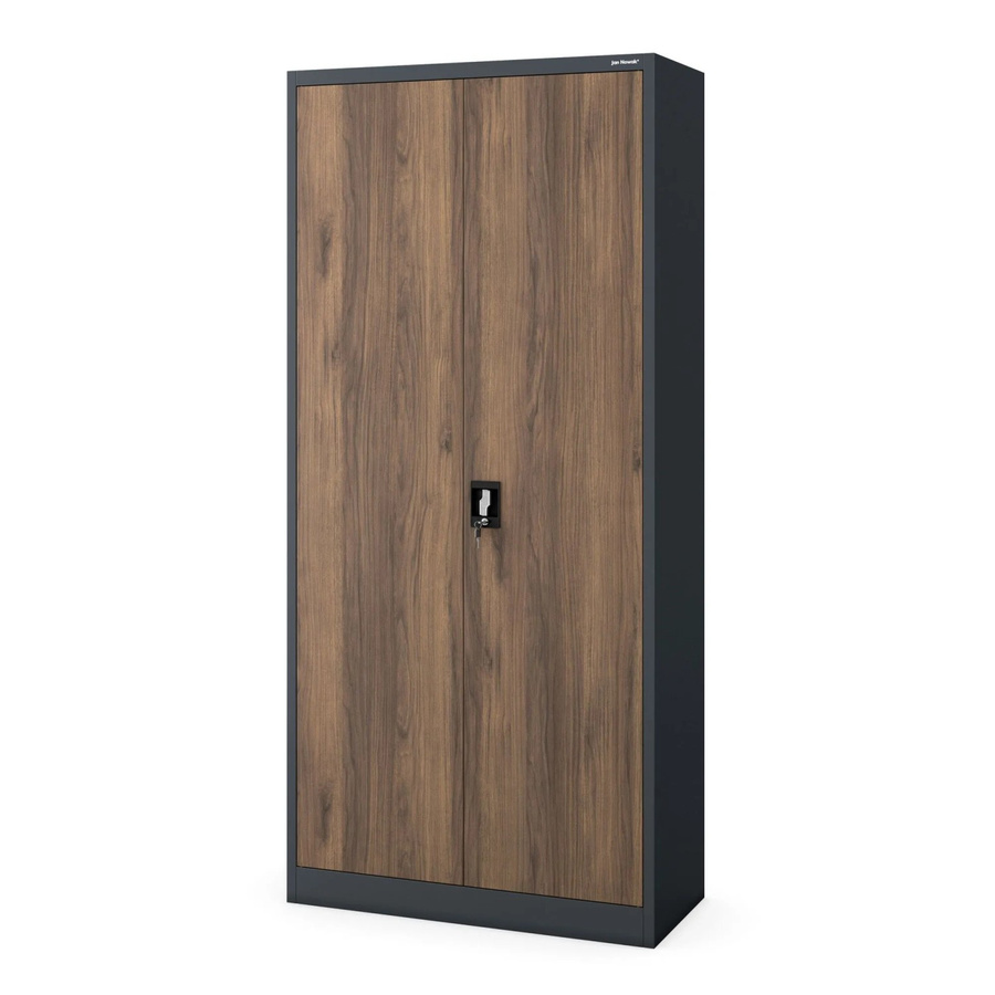 Jan Nowak Aktenschrank im Loft-Design aus Stahl, Anthrazit und Nussbaum, H 195 x B 90 x T 40 cm - Bild 2
