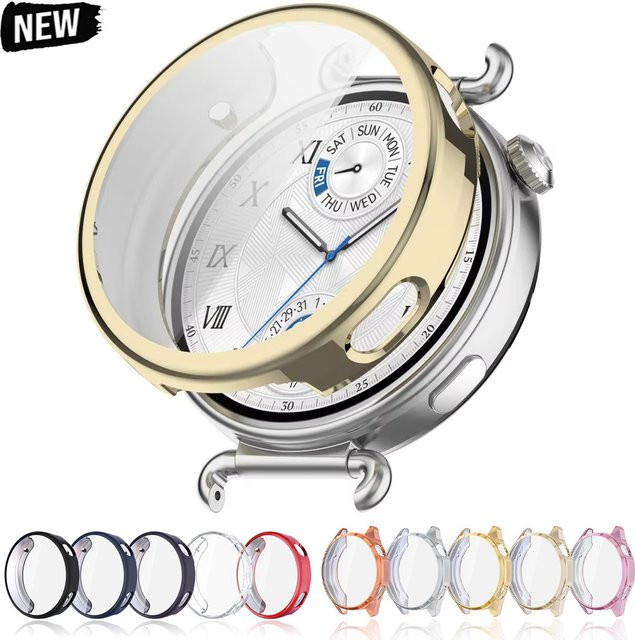 Huawei Watch GT6 Hülle, TPU, mit gehärtetem Glas, transparent - Bild 1