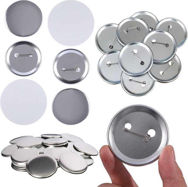 ZYF Metall-Abzeichenrohlinge für DIY Anstecknadeln, 37mm, Silber - Bild 1