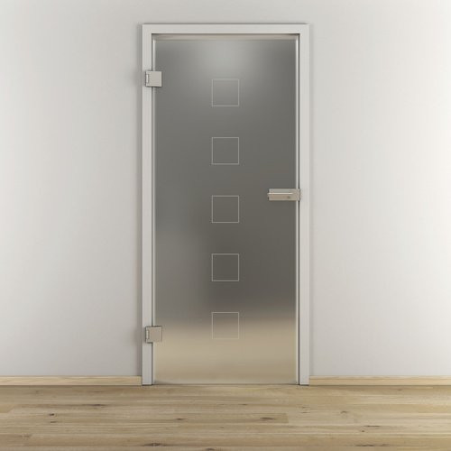 NOVADOORS Glasdrehtür NOVA 505 modern in Weiß und Transparent, linksanschlagend, Höhe: 197,2 cm, Breite: 70,9 cm, Tiefe: 28,2 cm - Bild 1