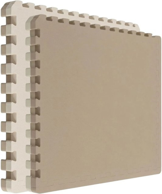 eyepower Fitnessmatte mit Rand, 2er Set, Beige, B/T/H: 90 x 90 x 4 cm - Bild 1