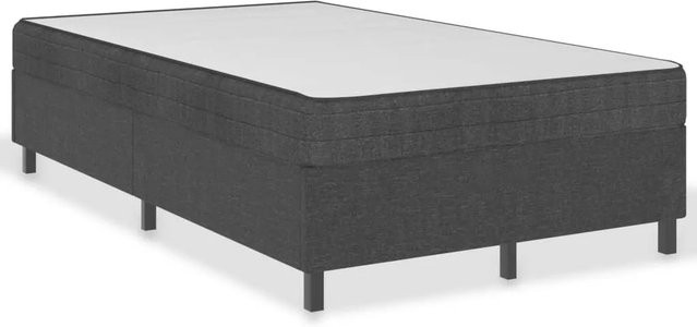 vidaXL Boxspringbett Hybrid in Dunkelgrau aus Stoff, B/T: 120 x 200 cm - Bild 1
