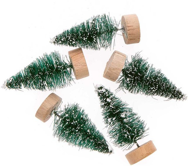 Rico Design Weihnachtsdekoration Tannen mit Schnee, 5 Stück, Grün, Höhe: 5 cm - Bild 1