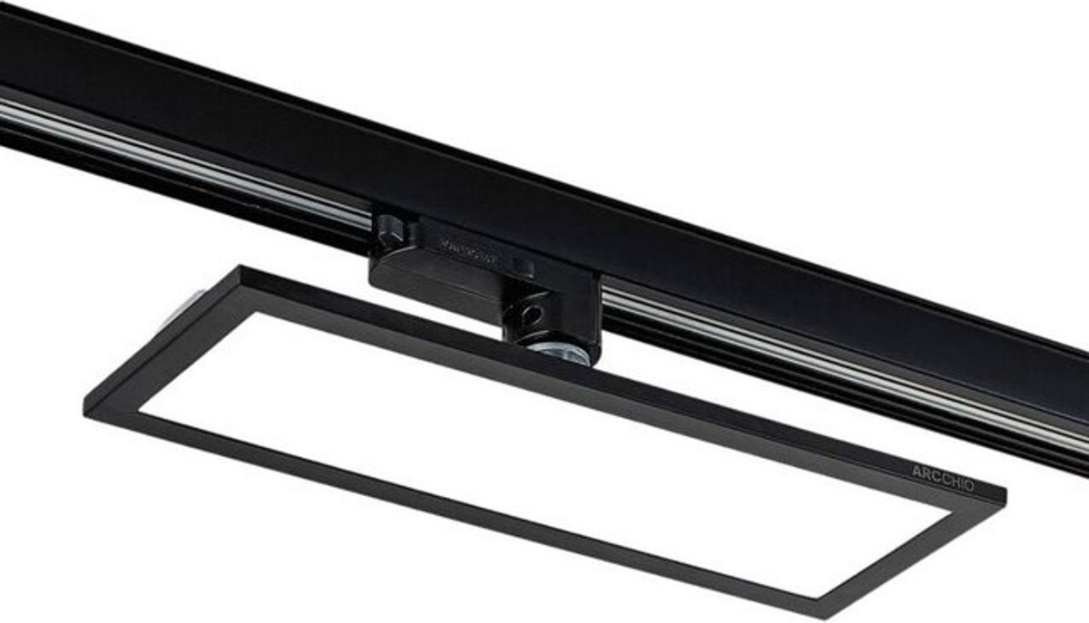 Arcchio Stromschienenstrahler hairis LED Panel Schwarz Warmweiß für Arbeitszimmer und Büro - Bild 1