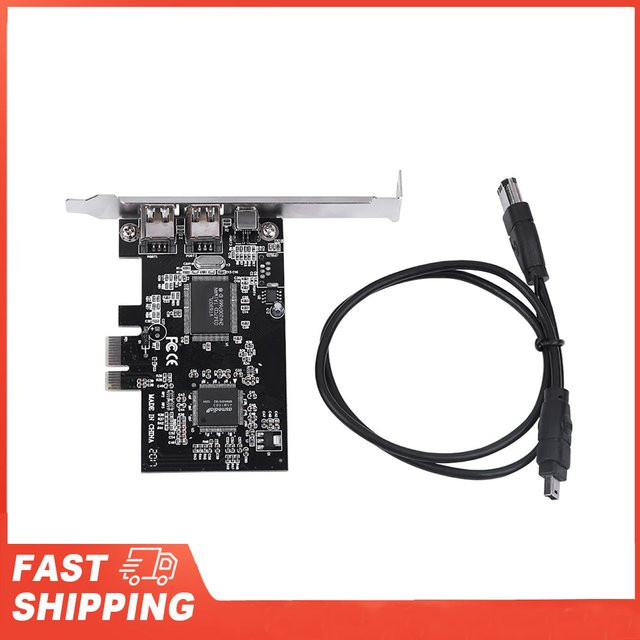 PCI-E Firewire 1394a Controllerkarte IEEE 1394 mit Firewire-Kabel in Schwarz - Bild 1