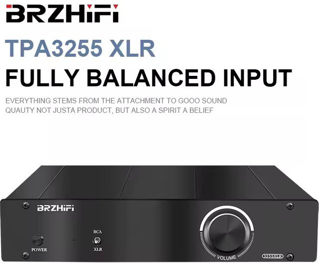 SENGTERBELLE TPA3255 HiFi-Stereo-Digitalverstärker mit XLR-Eingang und -Ausgang, 2.0 Kanal, Schwarz - Bild 1