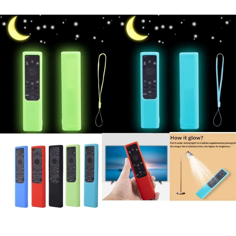Silikon-Schutzhülle für Samsung Solar TV-Fernbedienung BN59-01385 01358D mit 3D Lychee-Muster in Blau - Bild 3