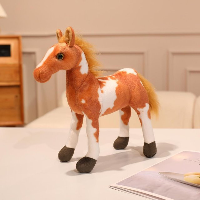 Braunes Pony Puppe Plüschtier Zebra Fohlen, Stoffpuppe, 30cm - Bild 1