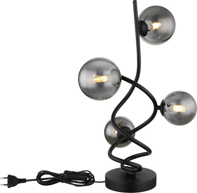 Globo LED-Tischleuchte Riha in Schwarz aus Metall mit Glas - Bild 1