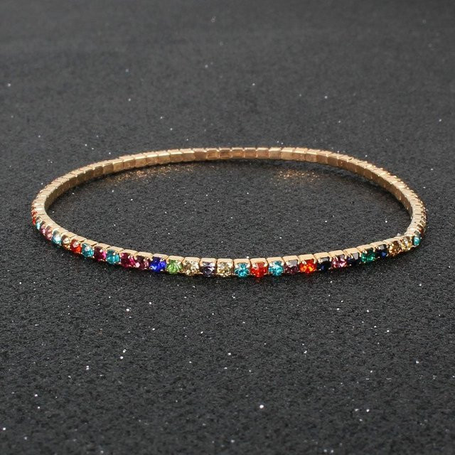 Rui Di Tennisarmband, Zirkonia, Gold, Damen, bunt - Bild 1