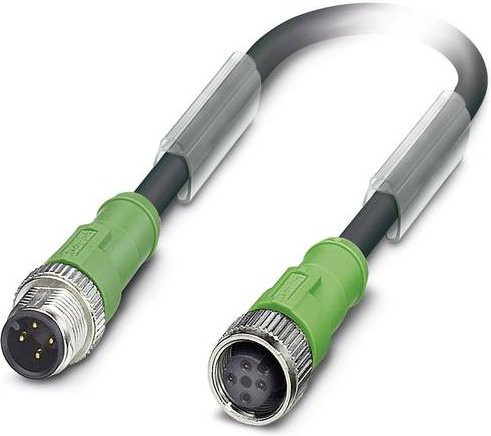 Phoenix Contact 1509584 Sensor-Aktor-Steckverbinder M12 Stecker gerade und Buchse gerade, 4-polig, 15,00 m, grau/schwarz - Bild 1