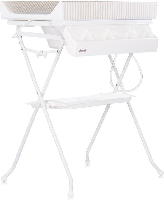 Chipolino Babywanne Wickeltisch 2 in 1 Aqua mit Zubehörfach und klappbarem Ständer in Beige - Bild 1