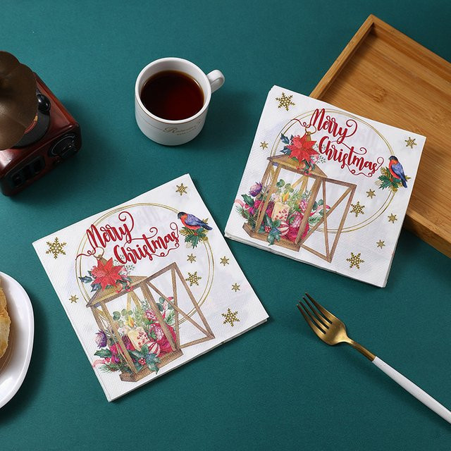 GUANYAO Weihnachts Servietten Set mit weihnachtlichem Motiv, 2-lagig, Mehrfarbig, B: 33 cm, 20 Stück - Bild 1