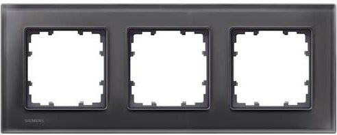 Siemens DELTA miro Glas Rahmen 3-fach aus Echtmaterial Glas in Schwarz B: 232 mm, H: 90 mm 5TG12032 - Bild 1