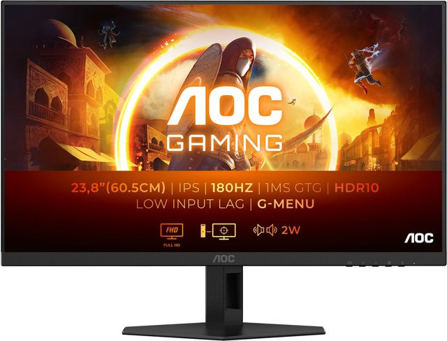 AOC 24G4XE Gaming Monitor Schwarz, 61 cm (24 Zoll), Widescreen Full HD IPS, 180 Hz, 0,5 ms Reaktionszeit - Bild 1