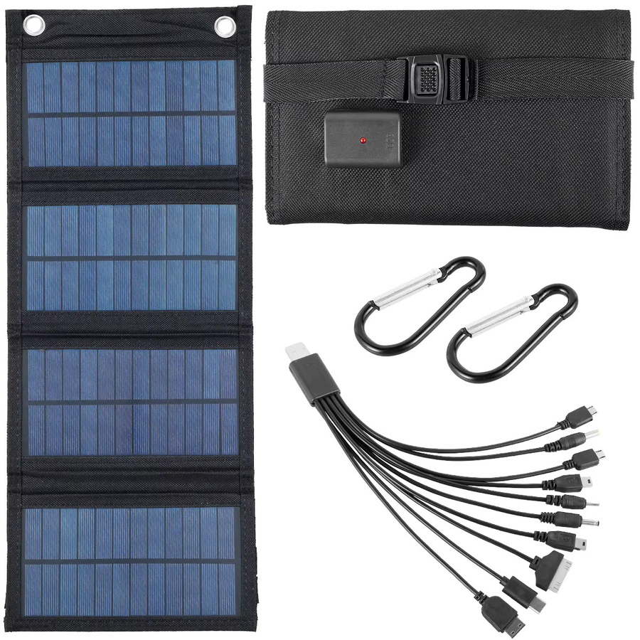 Tragbares 100W Faltbares USB-Solarpanel aus Kristall-Silizium in Schwarz mit USB-C Anschluss für Outdoor und Notfall-Ladestationen - Bild 7
