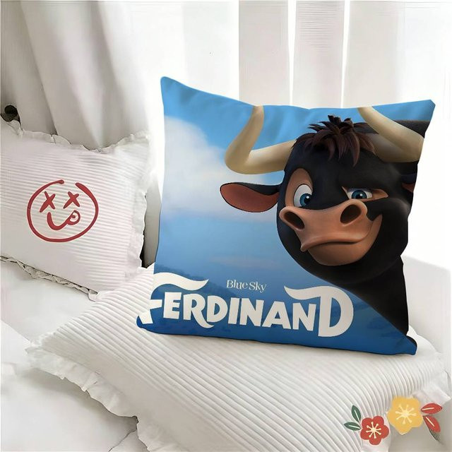 MGHNG Pillow Cartoon Ferdinand Kissenbezug Blau, Quadratisch, 40 x 40 cm - Bild 1