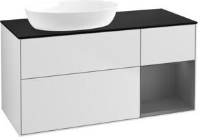 V&B Waschtischunterschrank Finion mit Wandbeleuchtung, Weiß lackiert, Breite: 120 cm, Tiefe: 50,1 cm - Bild 1