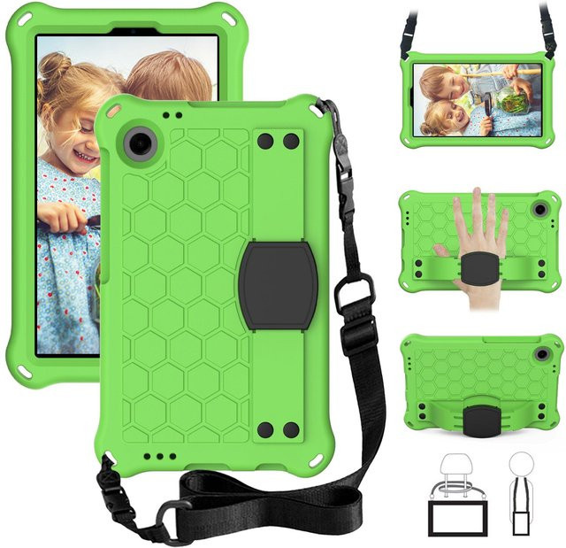 Blackview Tab 60 8,7 Zoll Kindersichere Hülle in Grün, Stoßfeste EVA Tablet-Hülle mit Ständer und Schultergurt - Bild 1