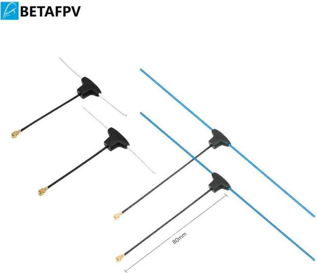 BETAFPV Dipol-T-Antenne für 2,4G/915MHz/868MHz Empfänger mit 2dBi Verstärkung, Schwarz, 2 Stück - Bild 1