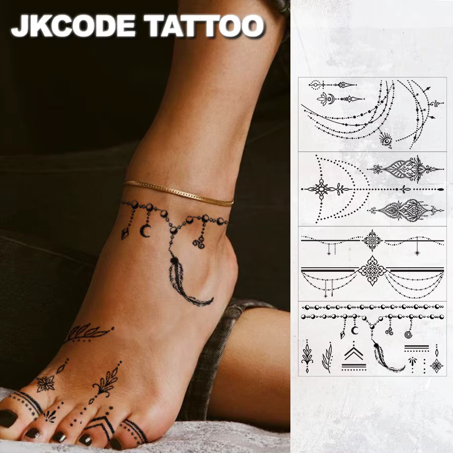 JKCODE TATTOO Hand- und Fuß-Tattoo-Aufkleber, Unisex - Bild 2
