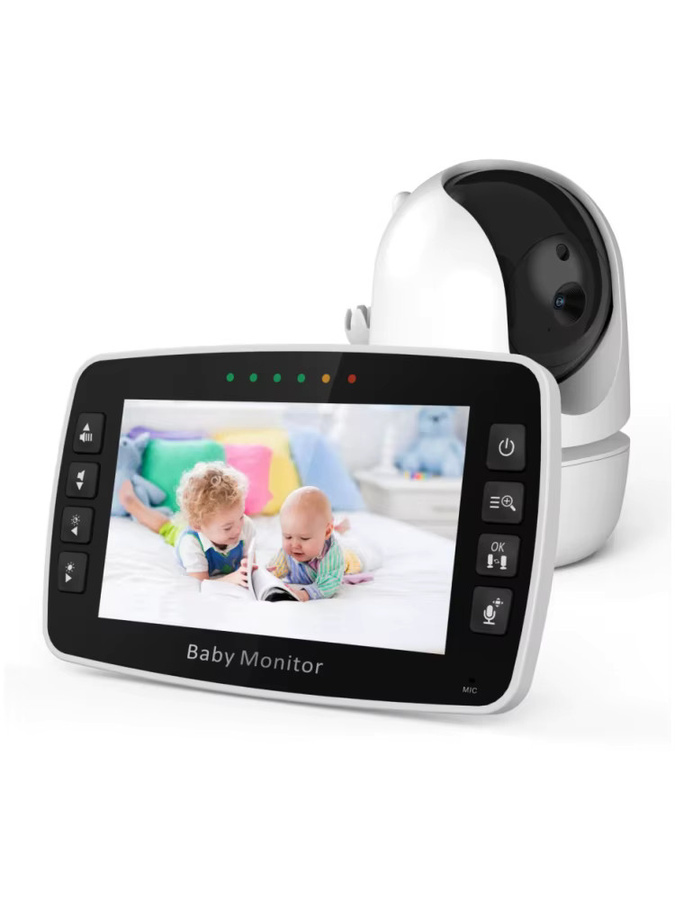 MBOSS Drahtlose PTZ-Babyphone Kamera mit 4,3 Zoll IPS-Bildschirm, Temperaturanzeige und Audio-Video-Funktion in Weiß - Bild 5