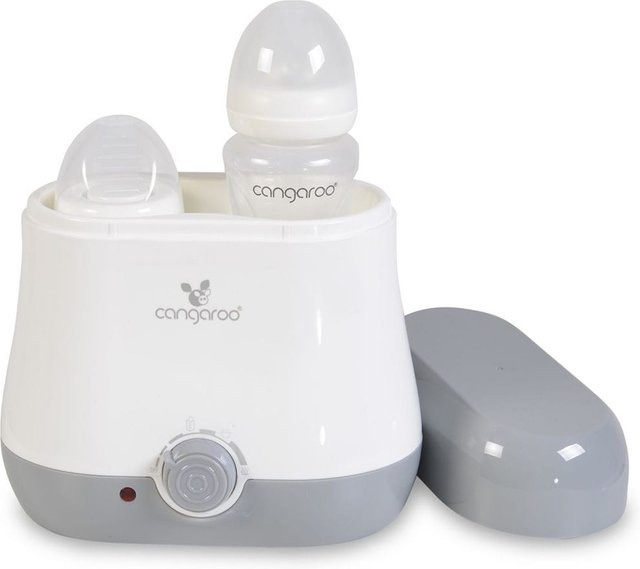 Cangaroo BabyDuo Flaschenwärmer in Grau mit Sterilisationsfunktion für 2 Flaschen - Bild 1