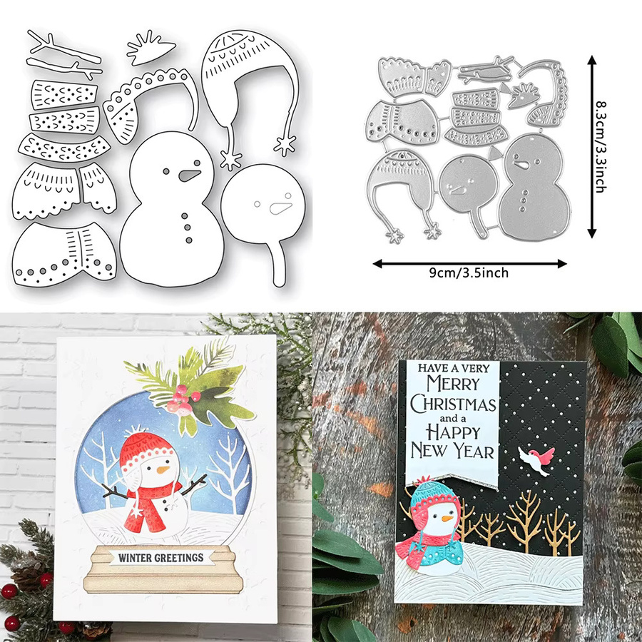 Winter Nordic Metall-Stanzform Spielerischer Pinguin in Silber für Scrapbooking und DIY-Kartenherstellung - Bild 2