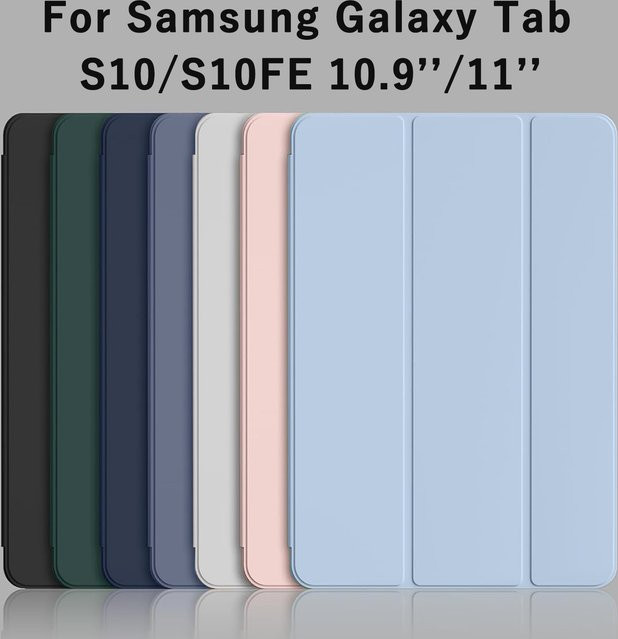 Samsung Galaxy Tab S10 und S10 FE Schutzhülle aus PU Leder mit magnetischem Ständer und Flip Case in Blau - Bild 1