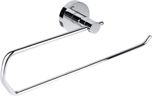 BOMEGA Küchenrollenhalter aus Messing in Chrom poliert für Bad und Küche, Farbe: Silber, B/H/T: 29,5 x 10,0 x 6,2 cm - Bild 1