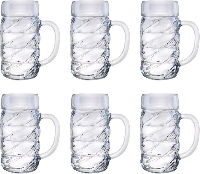 Ich-Zapfe Biergläser Set Diamond 6er Pack, transparent, 1 Liter pro Glas - Bild 1