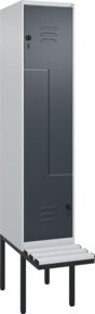 C+P Z-Spind Classic PLUS Sitzbank mit 2 Fächern und Sicherheits-Drehriegel, B/T/H: 212 x 40 x 81,5 cm - Bild 1