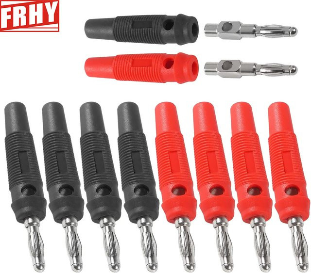 FRHY 10 Stück Bananenstecker 4mm 32A Hochstrom-Schraubstecker Adapter in Schwarz - Bild 1