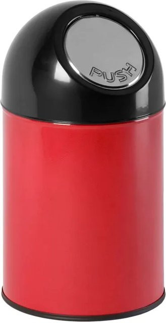 PROREGAL Klassischer Abfallbehälter mit Pushdeckel und Inneneimer, Rot, H x B x T: 56 x 31 x 31 cm - Bild 1