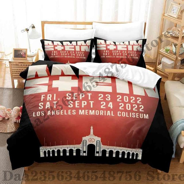 Somelli Rammstein Bettwäscheset mit 3D-Grafik in Rot, bestehend aus Bettbezug und Kissenbezug aus Mikrofaser, B/T/H: 240 x 220 cm - Bild 1