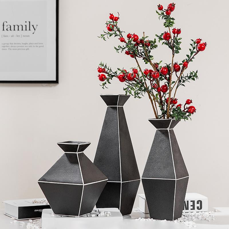 Modernes Blumen Gefäß in Diamantform für Wohnzimmer und Eingangsbereich, Höhe: 32,0 cm, Breite: 12,0 cm, Tiefe: 12,0 cm - Bild 2