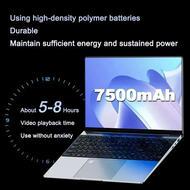 Intel N95 Laptop mit 15,6 Zoll Display, 32GB DDR4, 2TB SSD, 7500mAh Akku, Fingerabdrucksensor und beleuchteter Tastatur - Bild 3