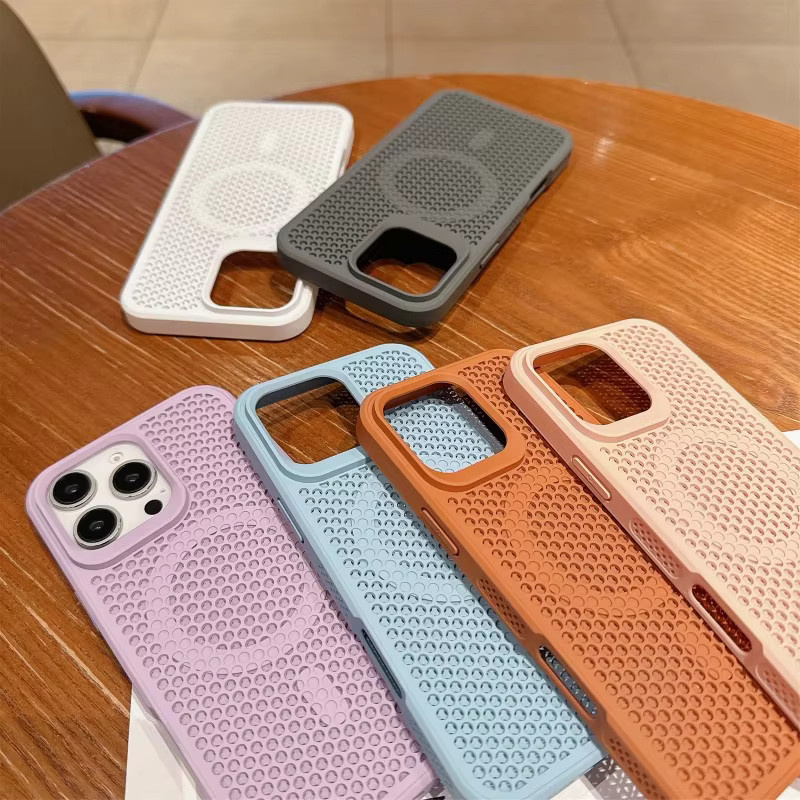 EHUIDE 3D Hohlwaben-Magnetgehäuse für iPhone 17 Pro Max, 16, 15, 14, 13 in Purple mit kabellosem Laden und stoßfestem Schutz durch Wärmeableitung - Bild 3