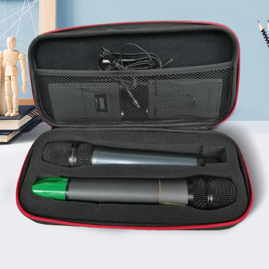 MagiDeal Mikrofonhülle aus EVA in Schwarz, wasserabweisende Dual-Mikrofon-Tasche als praktischer Aufbewahrungshalter für Reisen und Business - Bild 3