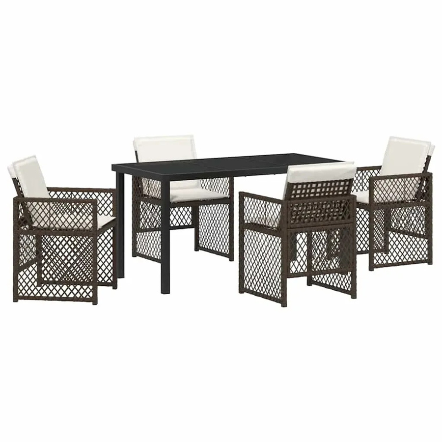 vidaXL Garten Essgruppe 5-teilig aus Poly-Rattan in Braun - Bild 2