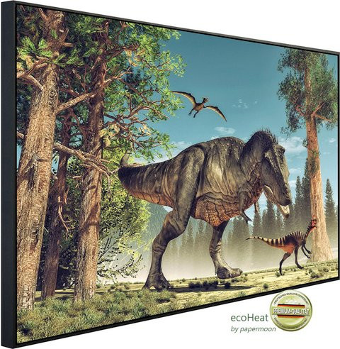 papermoon EcoHeat Infrarotheizung Dinosaurier in bunt mit Matt-Effekt, App-Steuerung und Überhitzungsschutz - Bild 1