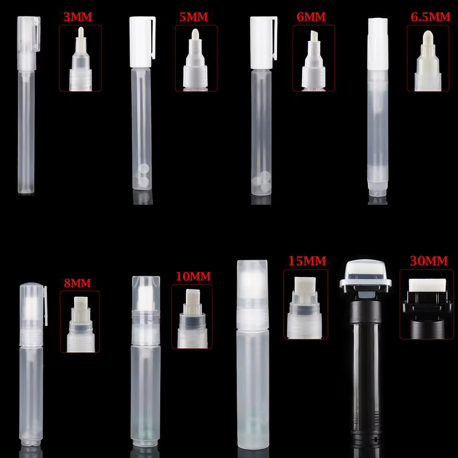 Marker-Zubehör Set aus Kunststoff mit transparenten Ersatzspitzen für Flüssigkreide und Graffiti-Stifte, Durchmesser: 3 mm, 5 mm, 6,5 mm, 8 mm, 10 mm - Bild 4