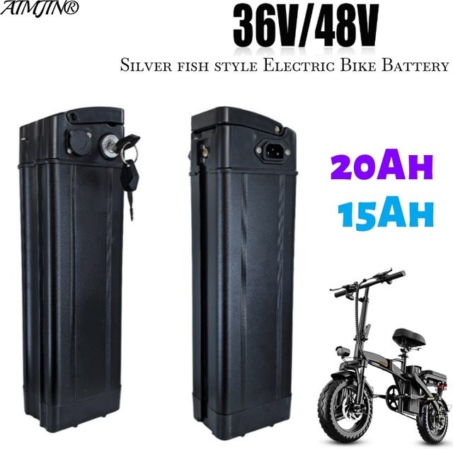 Silver Fish Akku für elektrische Falträder, 36V/48V, 20Ah, Farbe: Silber/Schwarz - Bild 1