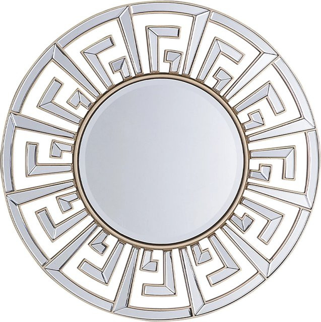 Beliani Dekospiegel FLERS in Gold, rund mit geometrischem Design, Durchmesser: 70 cm - Bild 1