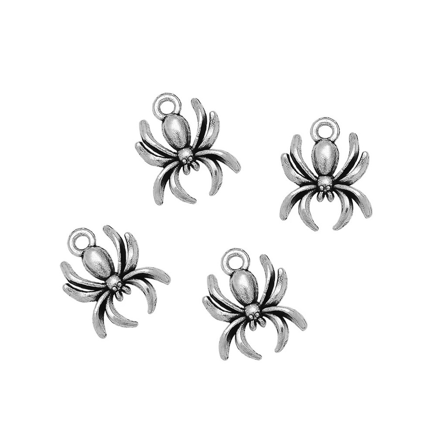 Fezrgea Anhänger Spinne, Vintage Halloween, Silber, Unisex - Bild 3