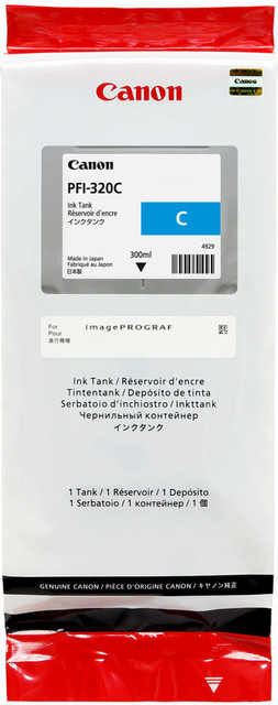 Canon PFI-320C Original Tintenbehälter Cyan 300 ml für imagePROGRAF TM-200, TM-205, TM-300, TM-305 - Bild 1