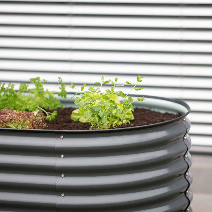 Westmann Metall Hochbeet Grow Faster aus galvanisch verzinktem Stahl, anthrazit, B: 80 cm, T: 240 cm, H: 82 cm - Bild 2